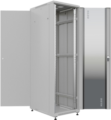 Шкаф серверный NTSS Премиум (NTSS-R42U6080GS) напольный 42U 600x800мм пер.дв.стекл металл 900кг серый 710мм 87.7кг 1987мм IP20 сталь