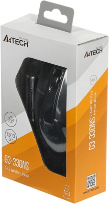 Мышь A4Tech G3-330NS черный оптическая 1200dpi silent беспров. USB 3but