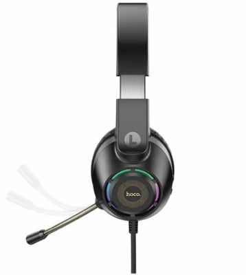 Наушники с микрофоном Hoco W108 Sue черный 2м мониторные USB оголовье (W108)