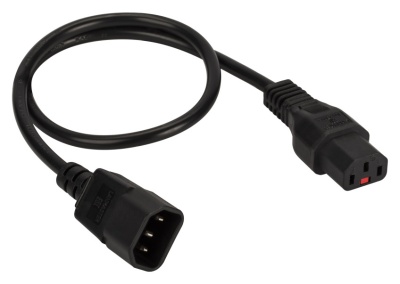 Шнур питания Lanmaster LAN-PP13L/14-1.0-BK C13-С14 проводник.:3x0.75мм2 1м 220В черный