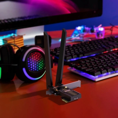 Сетевой адаптер Wi-Fi + Bluetooth TP-Link Archer TBE552E BE9300 PCI (ант.внеш.съем) 2ант.