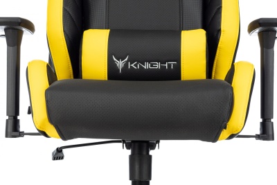 Кресло игровое Knight Thunder 5X черный/желтый экокожа крестов. металл