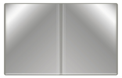 Папка с 40 прозр.вклад. Бюрократ -BPV40GREY A4 пластик 0.65мм торц.карм с бум. встав серый