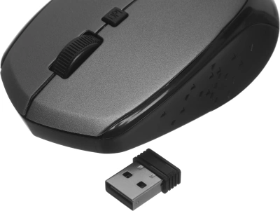Мышь Оклик 488MW черный/серый оптическая 1600dpi беспров. USB для ноутбука 4but (1196571)