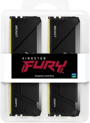 Память DDR4 2x16GB 3200MHz Kingston KF432C16BB2AK2/32 Fury Beast RGB RTL Gaming PC4-25600 CL16 DIMM 288-pin 1.35В kit single rank с радиатором Ret