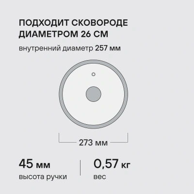 Крышка Rondell Modern RDA-1739 d=26см крыш.прозрачный руч.стальная