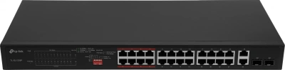 Коммутатор TP-Link TL-SL1226P (L2) 24x100Мбит/с 2x1Гбит/с 2xКомбо(1000BASE-T/SFP) 24PoE+ 250W неуправляемый