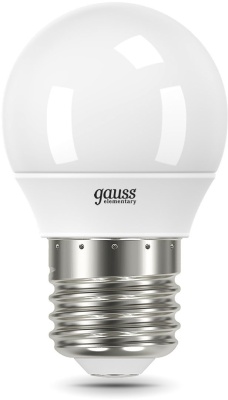 Лампа светодиодная Gauss Elementary 12Вт цок.:E27 шар 220B св.свеч.бел.теп. (упак.:10шт) (53212)