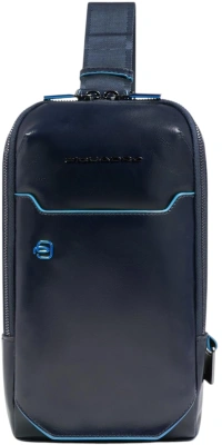 Рюкзак слинг мужской Piquadro Blue Square CA6898B2/BLU2 темно-синий натур.кожа