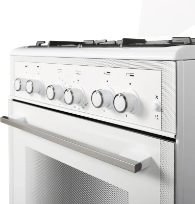 Плита Газовая Gefest ПГ 6300-02 0340 Т белый (стеклянная крышка) реш.чугун