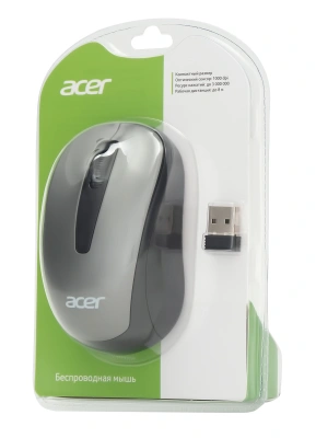 Мышь Acer OMR134 серый оптическая 1000dpi беспров. USB для ноутбука 3but (ZL.MCEEE.01H)