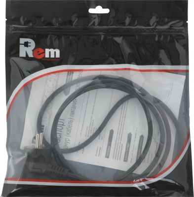 Шнур питания Rem R-10-Cord-C13-S-1.8 C13-Schuko проводник.:3x1мм2 1.8м 220В 10А (упак.:1шт) черный