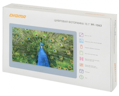 Фоторамка Digma 10.1" PF-1043 1280x800 белый пластик ПДУ Видео