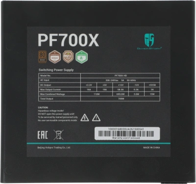 Блок питания Deepcool ATX 700W GamerStorm PF700X 80+ bronze (20+4pin) APFC 120mm fan 6xSATA RTL