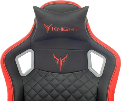 Кресло игровое Knight Outrider черный/красный ромбик экокожа с подголов. крестов. металл
