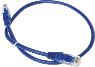 Патч-корд Lanmaster TWT-45-45-0.5-BL UTP RJ-45 вил.-вилка RJ-45 кат.5E 0.5м синий ПВХ (уп.:1шт)