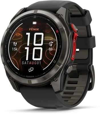 Смарт-часы Garmin Fenix 8 Pro 51мм 1.4" MicroLED корп.угольно-серый рем.черный разм.брасл.:127-225мм (010-03380-01)