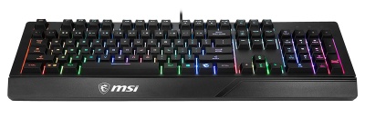 Клавиатура MSI Vigor GK20 RU черный USB Multimedia for gamer LED (подставка для запястий) (S11-04RU230-CLA) кабель 1.8м