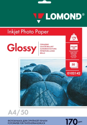 Фотобумага Lomond 0102142 A4/170г/м2/50л./белый глянцевое для струйной печати