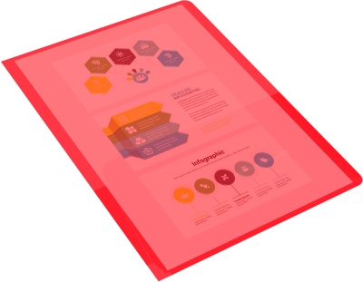 Папка-уголок Бюрократ -E570RED 2 внутр.карман A4 пластик 0.18мм красный