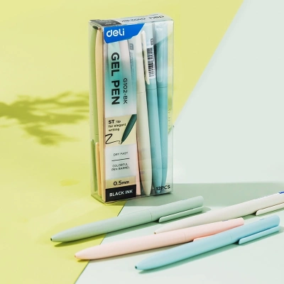 Ручка гелев. автоматическая Deli EG102-BK ассорти d=0.5мм черн. черн. карт.уп.