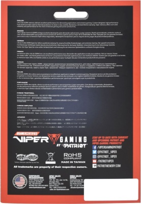 Память DDR4 2x32GB 3600MHz Patriot PVE2464G360C0K Viper Elite II RTL Gaming PC4-28800 CL20 DIMM UDIMM 288-pin 1.35В kit с радиатором Ret