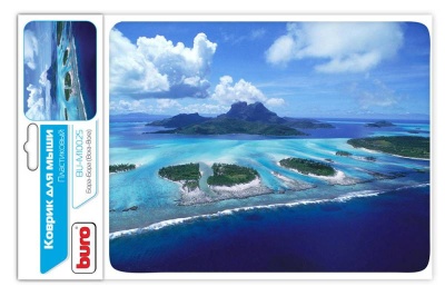 Коврик для мыши Buro BU-M10025 рисунок/Бора-Бора 230x180x2мм (25 шт. в упаковке)