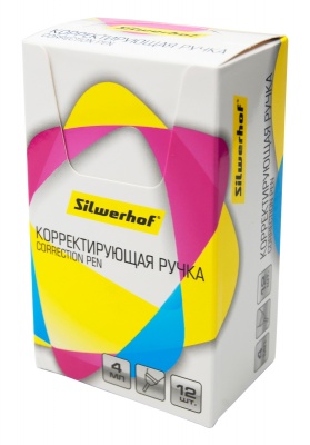 Ручка корректор Silwerhof 443006 шариковый 4мл дисплей картонный