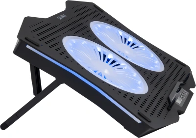 Подставка для ноутбука Digma D-NCP180-2x110RGB 18" 410x280x34мм 20дБ 2xUSB 2x 110ммFAN 700г Fan-control пластик ABS черный