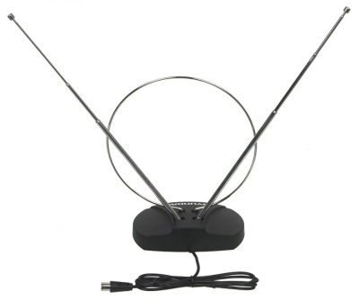 Антенна телевизионная Hyundai H-TAI120 3дБ пассивная черный каб.:1.35м