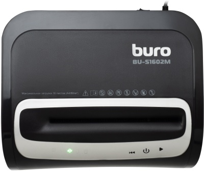 Шредер Buro Office BU-S1602M (секр.P-5) фрагменты 16лист. 30лтр. пл.карты CD