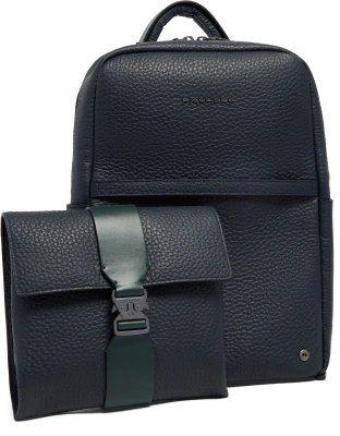 Рюкзак Piquadro Materia CA7262W151/BLUVE синий/зеленый натур.кожа