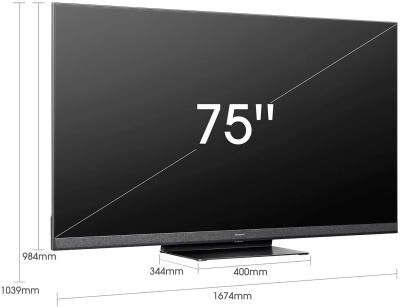Телевизор QLED Hisense 75" 75U8HQ черный 4K Ultra HD 120Hz DVB-T DVB-T2 DVB-C DVB-S DVB-S2 USB WiFi Smart TV