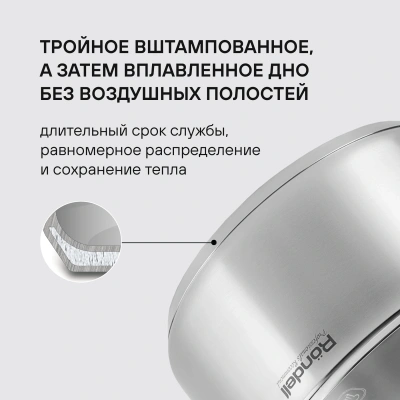 Кастрюля Rondell Strike RDS-813 2л. d=18см (с крышкой) стальной