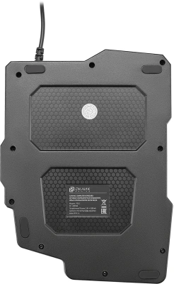 Игровой блок Оклик 701G IRON FIST черный USB for gamer LED (подставка для запястий) (1196590) кабель 1.8м