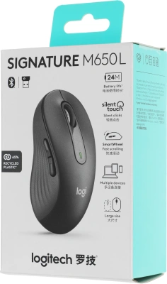 Мышь Logitech M650 Large графитовый оптическая 4000dpi silent беспров. BT/Radio USB 5but (910-006388)