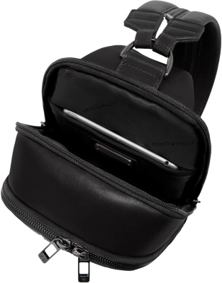 Рюкзак слинг мужской Piquadro Victor CA7174W143/N черный натур.кожа