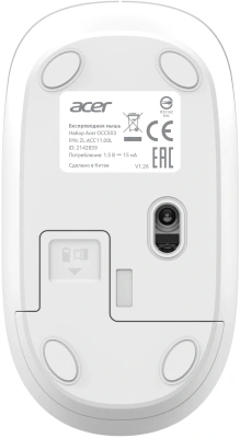 Клавиатура + мышь Acer OCC503 клав:белый мышь:белый USB беспроводная slim Multimedia (ZL.ACC11.00L)