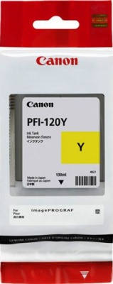 Картридж струйный Canon PFI-120Y 2888C001 желтый (130мл) для Canon imagePROGRAF TM-200/205