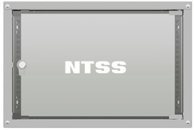 Шкаф коммутационный NTSS Lime (NTSS-WL6U5545GS) настенный 6U 550x450мм пер.дв.стекл несъемн.бок.пан. 30кг серый 370мм 9.6кг 110град. 370мм IP20 укомплектованный
