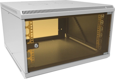 Шкаф коммутационный Suprlan (05-1066) настенный 6U 600x600мм пер.дв.стекл направл.под закл.гайки 70кг светло-серый 535мм 19.37кг 360мм металл