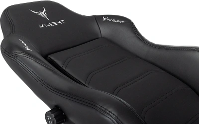 Кресло игровое Knight Master черный экокожа с подголов. крестов. металл