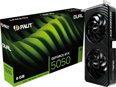 Видеокарта Palit PCI-E 5.0 PA-RTX5050 DUAL NVIDIA GeForce RTX 5050 8Gb 128bit GDDR6 2317/20000 HDMIx1 DPx3 HDCP Ret