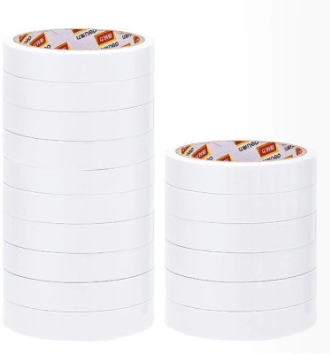 Клейкая лента канцелярская двусторонняя Deli EA364 белая шир.18мм дл.9.14м 80мкр (упак.:16шт)