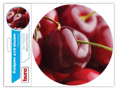 Коврик для мыши Buro BU-T60029 рисунок/вишня 200x200x1.5мм (25 шт. в упаковке)