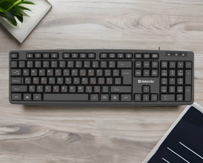 Клавиатура Defender HB-164 черный USB (45164) кабель 1.8м
