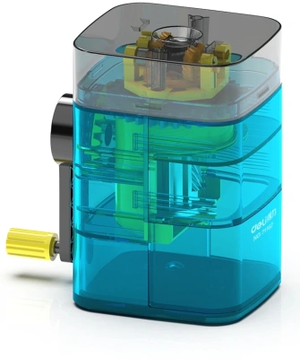 Точилка для карандашей механическая Deli 71162Blue 1 отверстие пластик синий