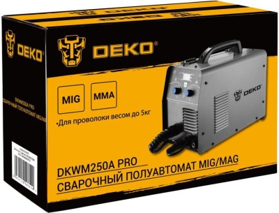 Сварочный полуавтомат Deko DKWM250A инвертор MIG-MAG/ММА 7кВт