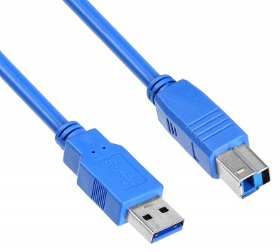 Кабель Buro USB A(m) USB B(m) 1.8м (USB3.0-AM/BM) синий