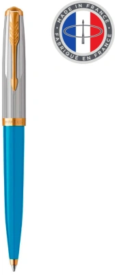 Ручка шариков. Parker 51 Premium (2169080) Turquoise GT M черн. черн. подар.кор.
